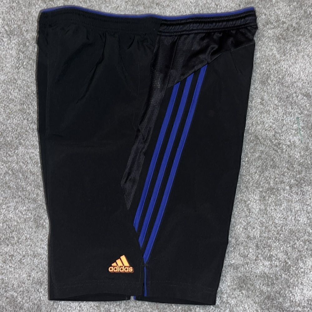 Black Blue Knicks Colors Adidas basketball shorts pockets climacool Size L